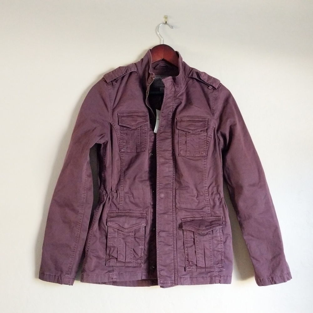 Lucky Brand Jacket Military Utility Bugundy XS New